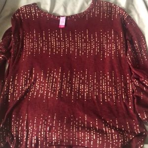 Ladies Maroon long sleeve shirt